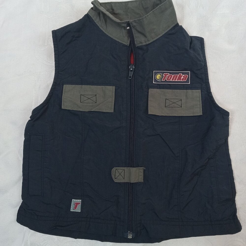 Vintage TONKA Tough Navy Vest Boys Size 4 Toddler Children's Apparel Outdoor